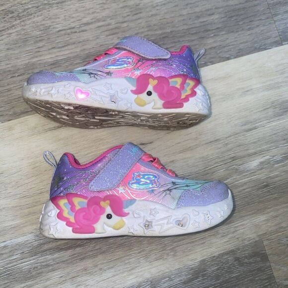 Skechers S Lights Unicorn Charmer  - Twilight Dream Infant/Toddler Shoes Size 6 - Picture 4 of 11